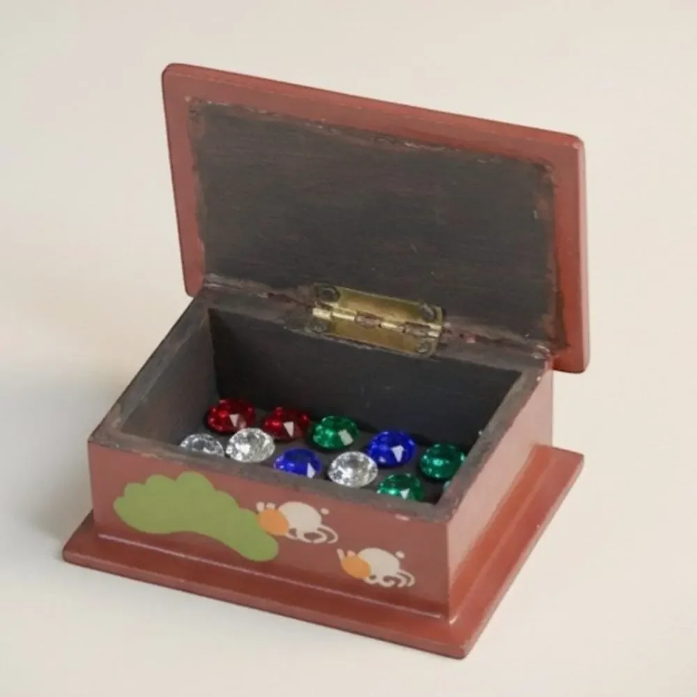 Handpainted Wooden Trinket Box | Folk Art | Marked Peru Folk Art Collectible